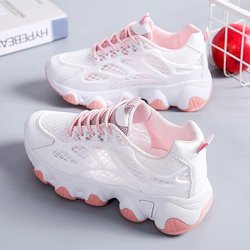 Weicher Boden Rutschfest Atmungsaktives Mesh Old Daddy Schuhe Damen Koreanische Version Sommer Allround Damen Sneaker 40 rosa