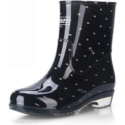 Regenstiefel Damen Mid-Tube Regenstiefel Mode Wasserschuhe Wasserstiefel Wasserdichte Gummischuhe Überschuhe Küche 36 schwarz