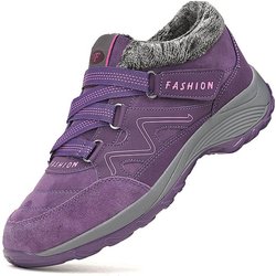Winterstiefel Damen Warme Plüschstiefel Casual Sportschuhe High-Top Sneakers Laufschuhe für Damen 42 violett