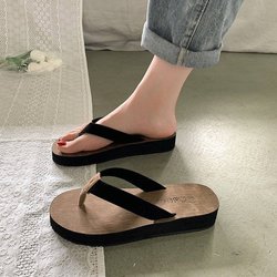 Sommer-Flip-Flops für Damen, Oberbekleidung, Netz, Promi-Mode, trendige Schuhe, dickbesohlte Biskuit-Sandalen 40 schwarz