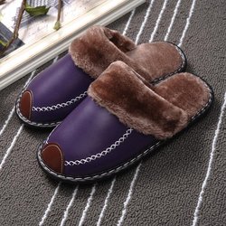 Bestellen Sie eine Nummer größer gemütliche Hausschuhe für Herren/Damen, flauschig, weich, bequem, warme Hausschuhe für den Winter 37-38 violett