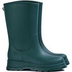 Gummistiefel mit hohem Schaft für Damen, modische Oberbekleidung, rutschfeste, wasserdichte, verschleißfeste integrierte Gummischuhe, Gummistiefel mit langem Schaft und weicher Sohle 40