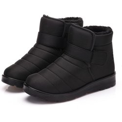2025 Neue Wasserdichte Warme Schneestiefel Herren und Damen Baumwollschuhe Warme Stiefeletten 45 schwarz
