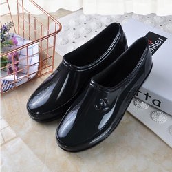 Frühlings- und Herbst-Regenstiefel für Damen, flacher Mund, modische Arbeits-Wasserschuhe, wasserdicht, rutschfest, kurze Röhre, niedrige Gummistiefel, Regenstiefel 41
