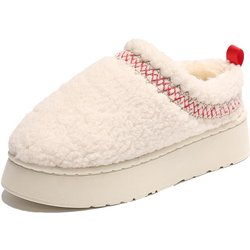 Winter Warme Schneestiefel Damen Chunky Plateau Plüsch Stiefeletten für Damen Wildleder Cotto Gepolsterte Schuhe 35 weiß