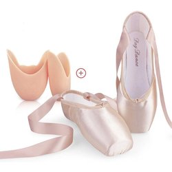 Größe: 31–43, Spitzenschuhe, Segeltuch-Ballettschuh, Mädchen-Ballett, flach, geteilte Sohle, Damen, mit Zehenpolstern 43 rosa