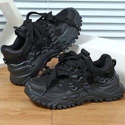 Rosa Plateau-Sneaker PaarDicke Sohle Schuhe Damen Herren Mode 2025 Luxus Klobige Schuhe Slipper Tennisschuhe Lässige Frühlings-Sneaker 38 schwarz