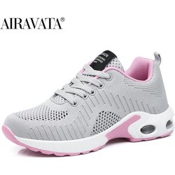 Damen-Mesh-Sneaker, atmungsaktive Sport-Luftpolster-Laufschuhe 40 grau