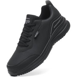 39-48 Herbst Leder Sneakers Herren Casual Größe Mode Fitness Laufschuhe 44 coole schwarze