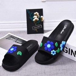Mode Hausschuhe Weibliche Sommer Hause Nicht-slip Innen Schuhe Dicken Boden Weiche Außerhalb Tragen Blume Sandalen 40 blau
