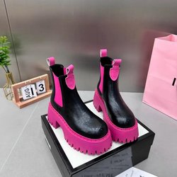 Trendige DAMENSTIEFEL neue dicksohlige farbenfrohe chicey Stiefel Höhe Falten vielseitig bequem DAMENSCHUHE 37
