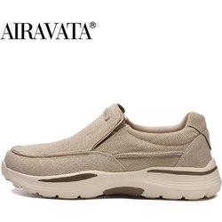 Herren-Freizeitschuhe, Segeltuch, atmungsaktive Slipper, für Herren, bequeme Outdoor-Wanderschuhe, klassische Slipper-Turnschuhe 46 khaki