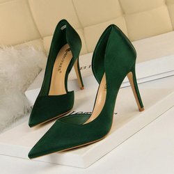 BIGTREE Damen High Heel Satin Shallow Mouth Edge Hollow High Heel Schuhe 39