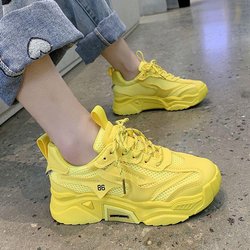 Laufschuhe Frauen Casual Alle-spiel Mesh Atmungsaktive Leichte Mode Plattform Turnschuhe frauen Zapatillas Mujer 40 gelb