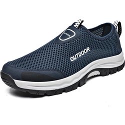 Mesh Herren Freizeitschuhe Sommer Outdoor Wasser Sneakers Herren Turnschuhe Rutschfeste Kletterwanderschuhe Atmungsaktive Herren Trekkingschuhe 48 blau