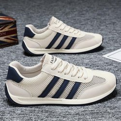 Atmungsaktive, leichte Laufschuhe aus Mesh für den Sommer für Herren – koreanischer Stil, weiche Sohle, modisches Forrest-Gump-Design. 43