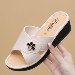Sommerslipper für Damen Modisch für Mittelalterliche Neuer Stil zum Ausgehen und Zuhausebleiben Damen Kühle Slipper 40