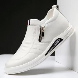 Atmungsaktive Herren-Pedalschuhe aus Leder. Freizeit-Lederschuhe für Herren 39 weiß