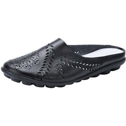 Damen Gracosy Clogs Schuhe Leder Loafer Slip On Pantoletten Antil Slip Strandsandalen 37 schwarz