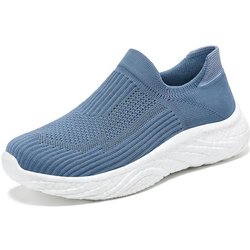 Damenschuhe, Lässige Sneakers, Laufschuhe, Loafer mit weicher Sohle, Koreanische Trend-Steigbügel-Einzelschuhe 37 blau