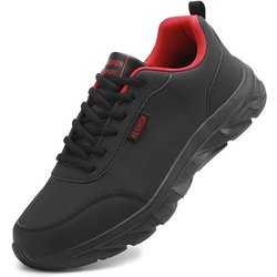Herren Ultra Light Sneakers Plus Size Schuhe Laufschuhe Freizeitschuhe 46 rot/schwarz