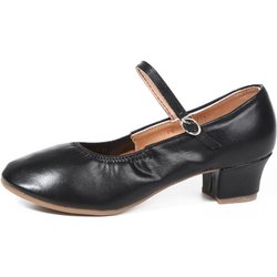 Damen Square Dance Schuhe mit Blockabsatz - Weiche Sohle für Lateinamerikanischen Tanz, Performance-Schuhe mit niedrigem und mittlerem Absatz 33