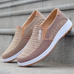 Herrenschuhe, lässige Segeltuchschuhe, atmungsaktives Mesh, Slip-on-Outdoor-Sport-Sneaker 39 kaffeebraun