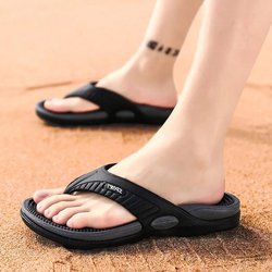 Herren EVA Flip-Flops Sommer Herren Massage Hausschuhe Strand Sandalen Freizeitschuhe Größe 40-45 45 schwarz