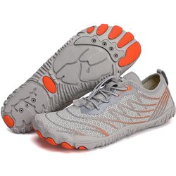 Barfußschuhe fürs Fitnessstudio, Damen und Herren, Pro-Wasserschuhe, Barfuß-Wanderschuhe, breite Zehenpartie, rutschfeste, atmungsaktive Zero-Drop-Schuhe 38 graue