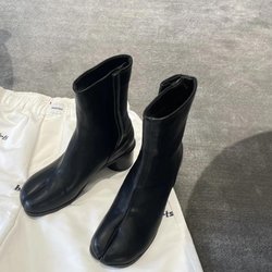 Damenstiefel aus Rindsuede Echtleder Zehensteg Damenschuhe Dicke Sohle Chelsea Stiefeletten für Damen Zehenstegstiefel 40 schwarz