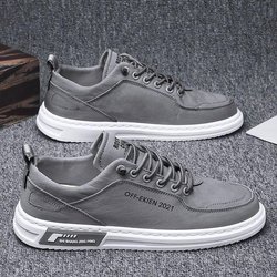 Canvas Schuhe Herren Sommer Board Schuhe Casual Schuhe All-Match kleine weiße Schuhe atmungsaktive Schuhe Herrenmodelle 44 grau