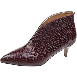 Stiefeletten aus Lackleder mit spitzer Spitze und V-Ausschnitt, Stiletto-Absatz für Damen, neue Martin-Stiefel aus Schlangenleder für Herbst und Winter, dünne Lederstiefel 38