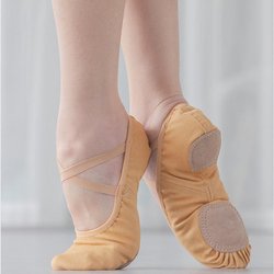Tanzschuhe, Ballettsohle, Lederschuhe, hochwertige Tanzschuhe für Erwachsene, für Mädchen und Frauen 39 leichte braune