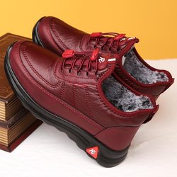 Winterschuhe aus reinem Baumwollfleece, verdickt, warm, rutschfest, wasserdicht, aus Leder und Baumwolle 39