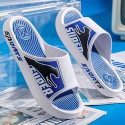 Neue Hausschuhe Herren Sommer Sport Outdoor Rutschfeste Paare Home Badezimmer Sandalen und Sport Hausschuhe Herren Flip Flop Slipper 42-43 weiß/blau