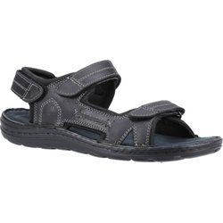 Hush Puppies Herren Alistair Ledersandalen 10 UK schwarz
