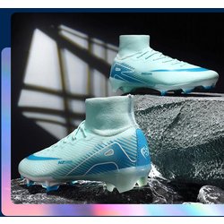 Neue High-Top-Fußballschuhe für Jungen und Mädchen AG lange Nägel Weltmeisterschaft TF gebrochene Nägel Gras Gras Spieltraining 39 himmelblaue