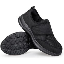 Mode Unisex Neue Frauen Orthopädie Breite Füße Geschwollene Walking Casual Schuhe Daumen Eversion Anpassung Weiche Bequeme Diabetiker Mann Schuhe 45 schwarz