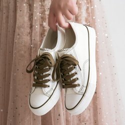 Kleine schmutzige orange Segeltuchschuhe Studentin koreanische Version Ulzzangins Flut Schuhe süße kleine weiße Stoffschuhe 40 armee grüne/weiß