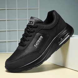 Frühling und Herbst Damenschuhe PU Luftkissenboden Große Luftkissen Damen Sportschuhe 38 schwarz