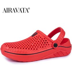 Mode Herren Damen Sommer Clogs rutschfeste Unisex Strand Atmungsaktive Sandalen Garten Bad Hausschuhe Schuhe 41 rot