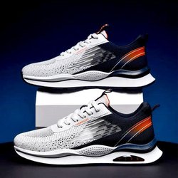 WTEMPO Herren Sommer Sneakers Atmungsaktive Outdoor Mesh Sportschuhe Lässige Laufschuhe Dicke Sohle Rutschfeste Klobige Sneaker 44 grau