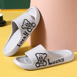 EVA-Hausschuhe für Paare, Sommer, Zuhause, dick, weicher Boden, Sandalen für Männer und Frauen, Indoor-Bade-Anti-Rutsch-Hausschuhe 44-45 grau