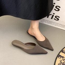 Pointierte Society-Damen tragen modische Schuhe, High-End-Society-Damen, königliche Schwestern sind nicht müde, Kitten Heels, Damen-Cool-Slipper 39 braun