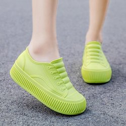 Niedrig geschnittene Regenstiefel für Damen Wasserdicht und verschleißfest Ganzjahres-Damen-Regenstiefel, Warme und plüschige flache Regenstiefel, Küchenschuhe, Gummischuhe 38 grün