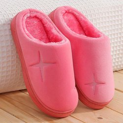 Baumwollpantoffeln Damen Winter Paar Home Bag mit dicken Sohlen rutschfeste warme Schuhe Indoor Wollpantoffeln Männlich 36/37 rosa