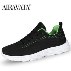 Herrenmode-Freizeitschuhe, atmungsaktive Sport-Laufschuhe, Größe 38–47 45 grün/schwarz