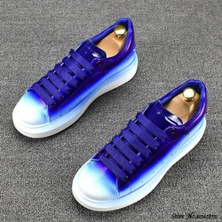 FashionHerrenschuhe Leder Herren Herren Sneakers Schuhe für Herren Luxus Designer Loafers Plateau Herren Leder Herrenschuhe 43 blau