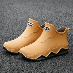 Regenschuhe Herren Damen Anti Rutsch Verschleiß Regen Wasser Waten Angeln Stiefel 39 gelb