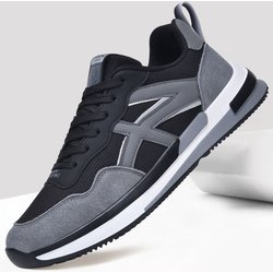 2025 Neue Herren Atmungsaktive Mesh Freizeit-Sneaker Leichte Sport-Laufschuhe 42 schwarz